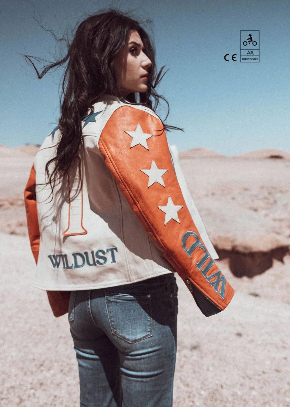 WILDUST - Wholesale Leather Jacket - Women's - STARS & STRIPES JACKET - BRICK4