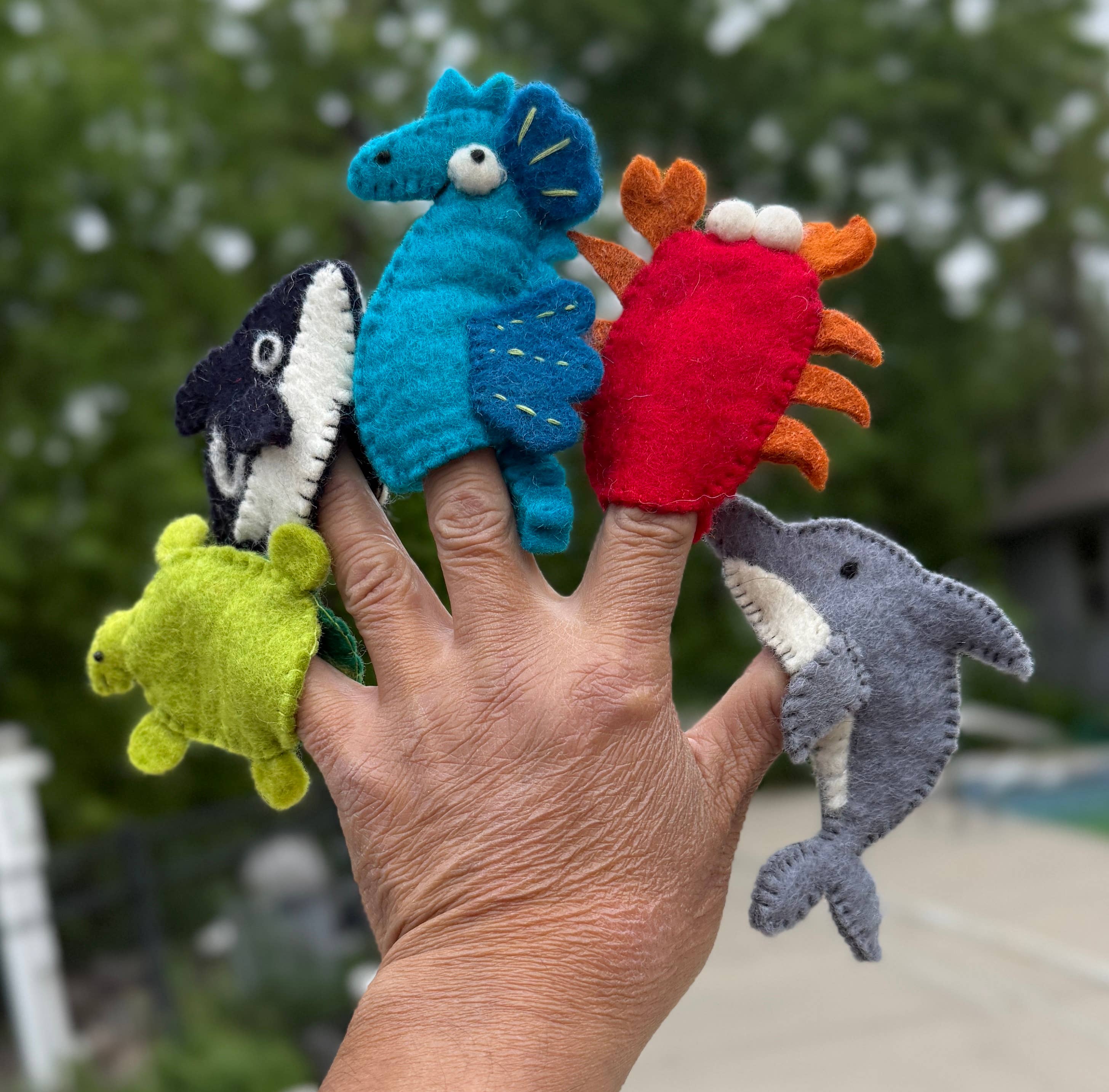 Lungta Imports – wholesale Finger puppet – Child & baby – Finger Puppets, Animal Puppets, Felt Finger Games Set of 5pc5