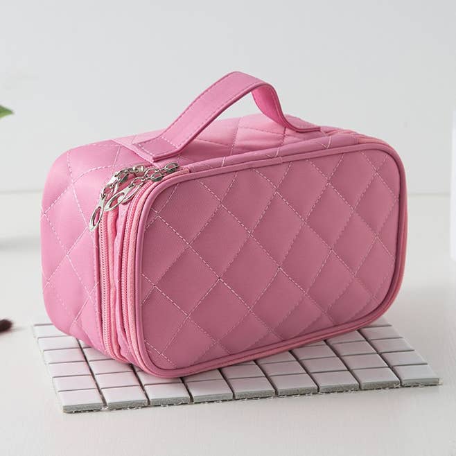 Vadderad vattentät sminkförvaringsväska i nylon med spegel för wholesale av wandf