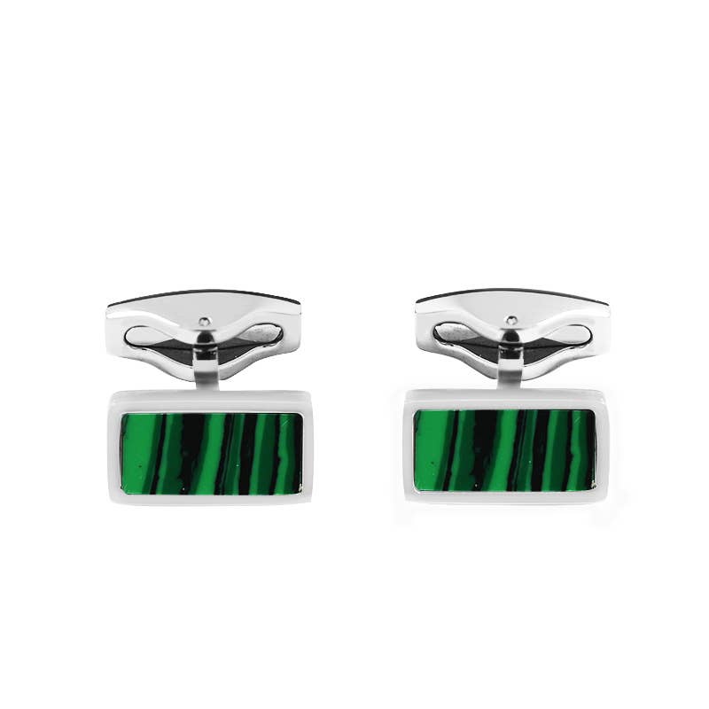 AMORINO SRL - Wholesale Cufflinks - MEN'S RECTANGULAR CUFFLINKS WITH STONE - RD241112B58X3