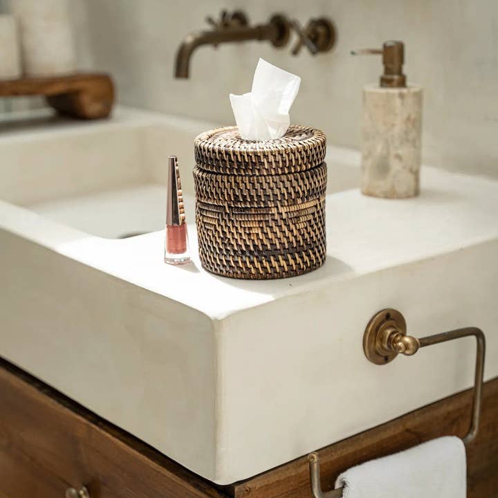Bazar Bizar Living - Wholesale Basket - The Colonial Tissue Box - Natural Brown1