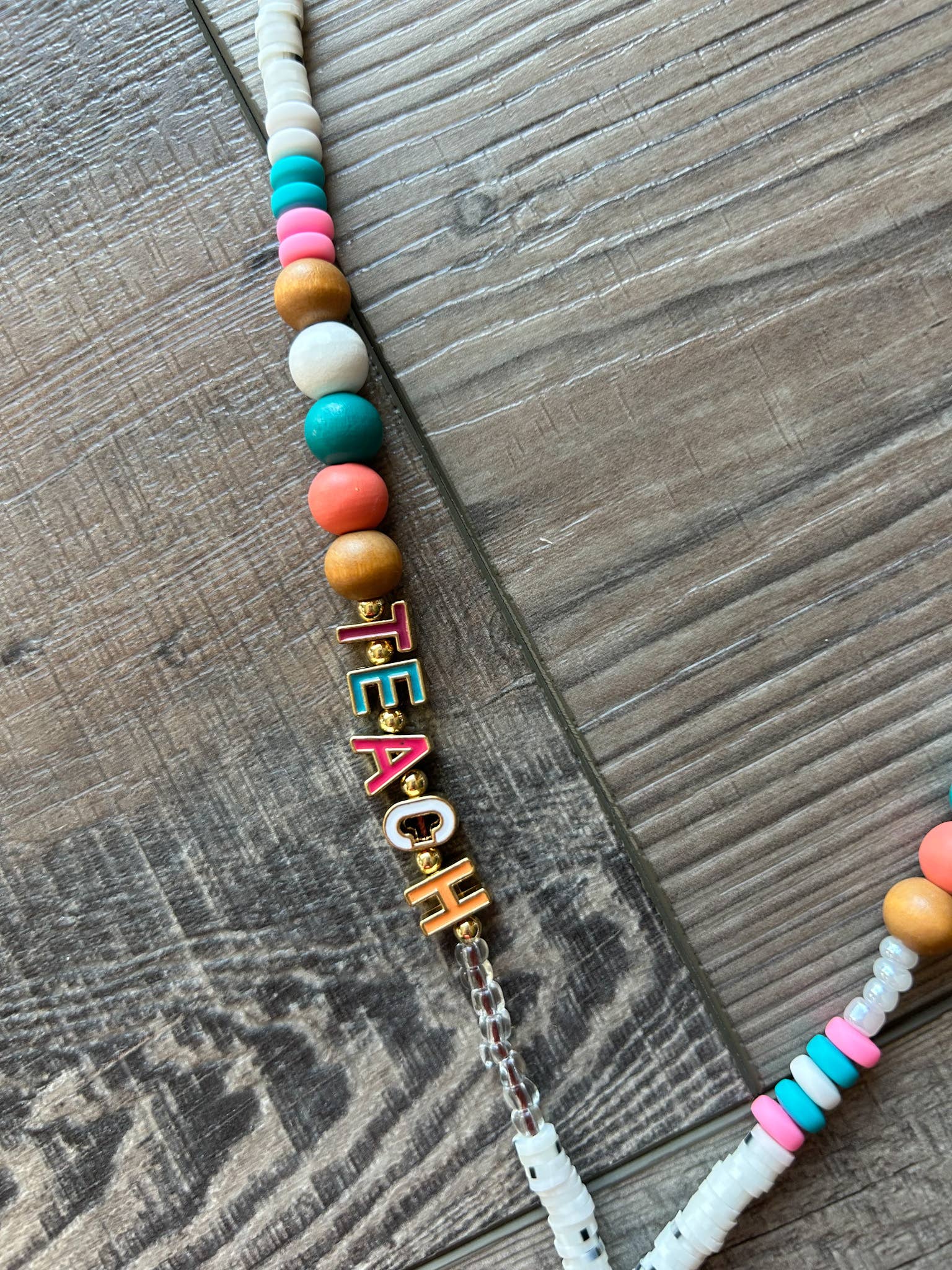 JILLIAN INK LLC - Wholesale Lanyard - Women's - Teach Colorful Beaded Lanyard with Breakaway Clasp2