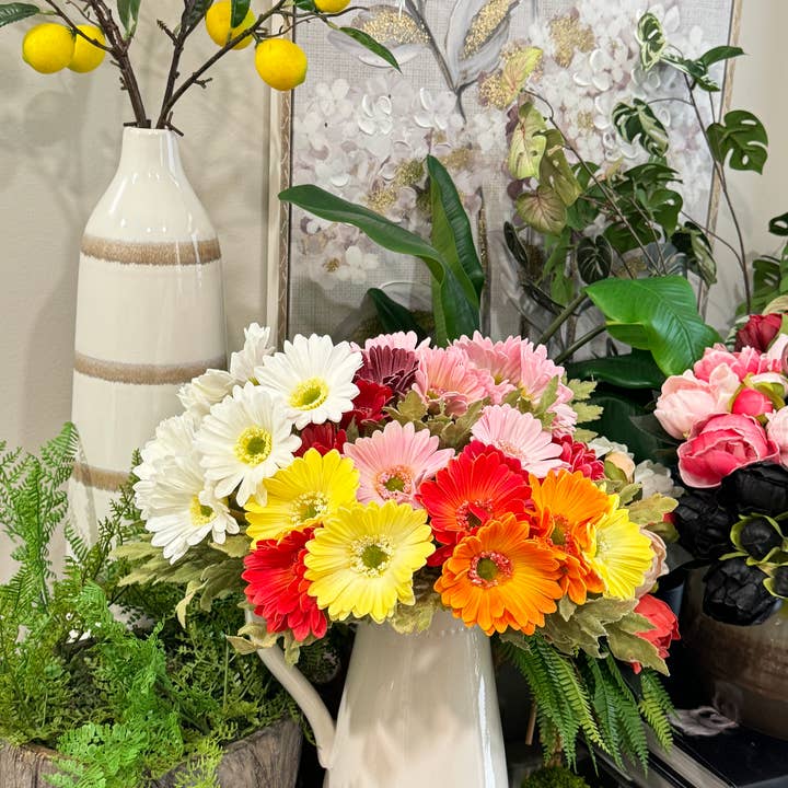 Pack of 7 stems-All Season Colorful Real Touch Daisy  for wholesale by Angel Isabella