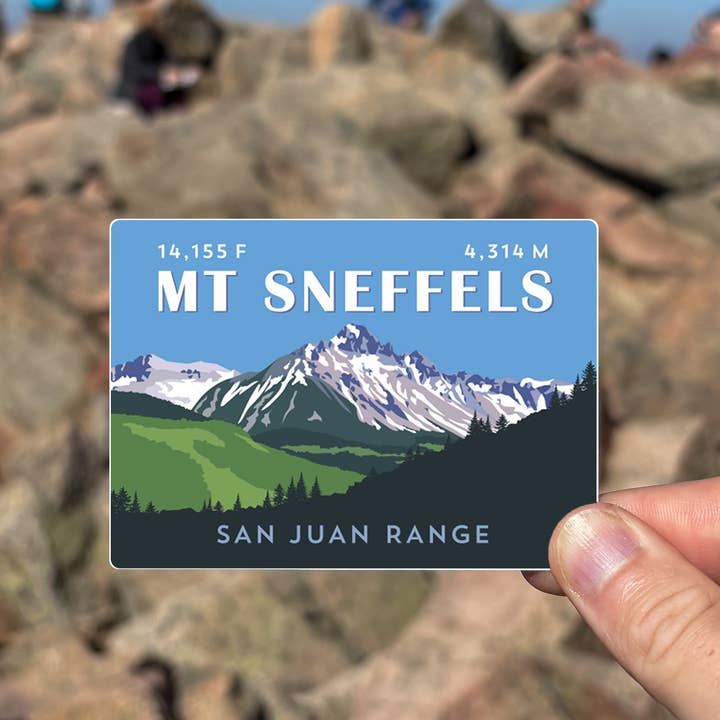 Mt Sneffels Colorado 14er Sticker (3.5" x 2.5") for wholesale by Hinterland Outdoors