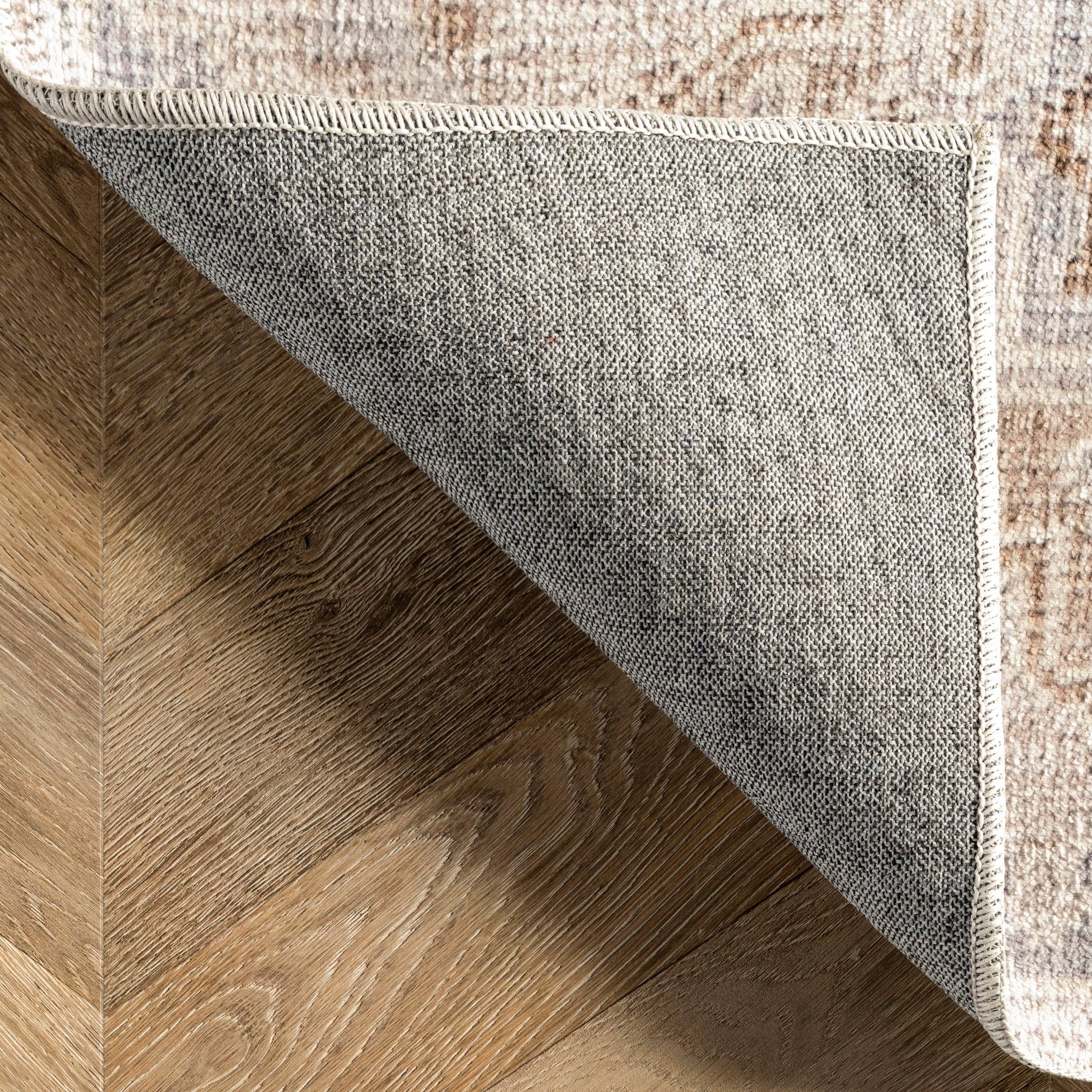 Beige Krystin Distressed Machine Washable Area Rug for wholesale on Faire5