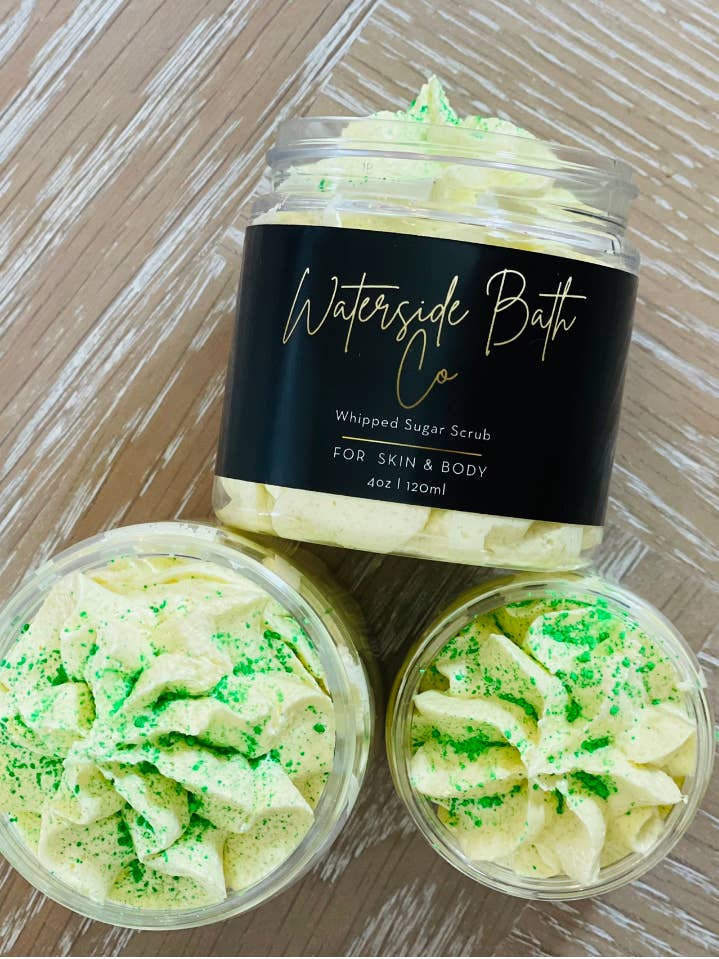 Lemonade Stand Whipped Sugar Scrub for wholesale by Waterside Bath Co