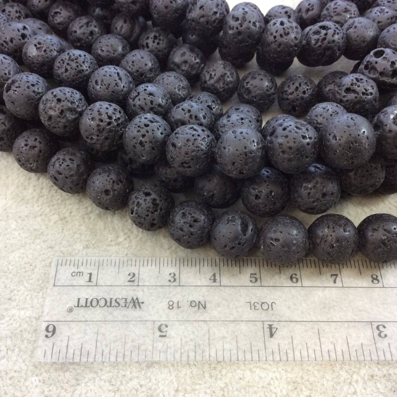 Only Beads - Vente Perle - Énergie brute, finition lisse – Perles de lave cirées de 12 mm1