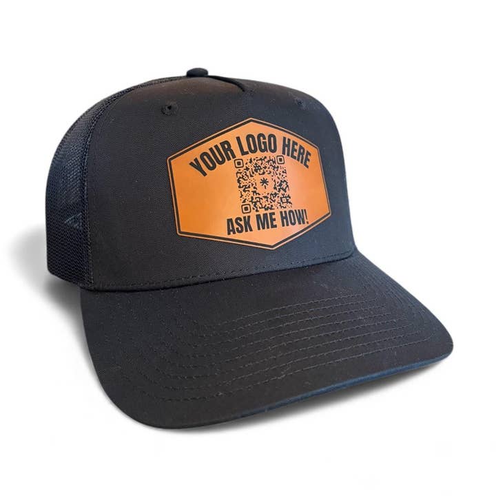 Aangepaste QR-code Pet, Voeg Uw Logo Toe, Zakelijke Promotie Pet, Gepersonaliseerde Leren Patch Pet, Richardson-Stijl Trucker Pet, Bedrijfsgeschenken voor wholesale door Brave Mind Hat Co