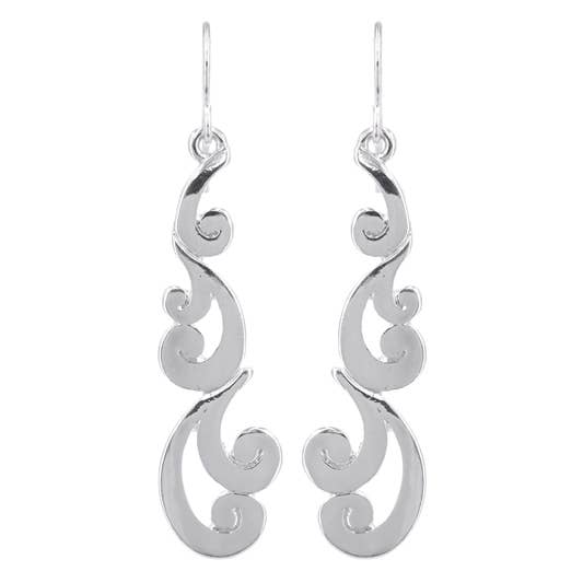 Boucles d'oreilles pendantes en filigrane en métal argenté FR4090 pour la vente par 0011 PREMIERE