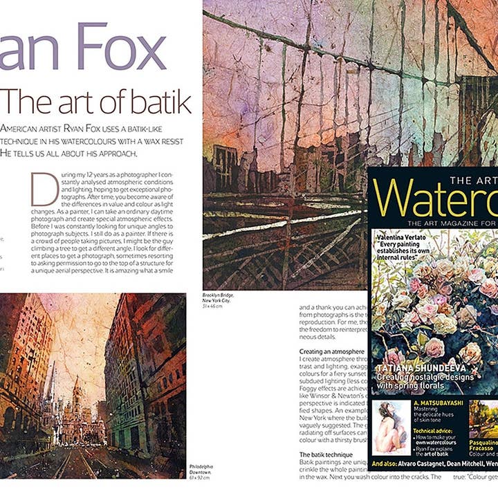 Ryan Fox Fine Art - Wholesale Art Print - Jamaican crane flying over water in Montego Bay. Watercolor painting crane art bird Jamaica Montego Bay ocean artwork crane colorful art (print)7