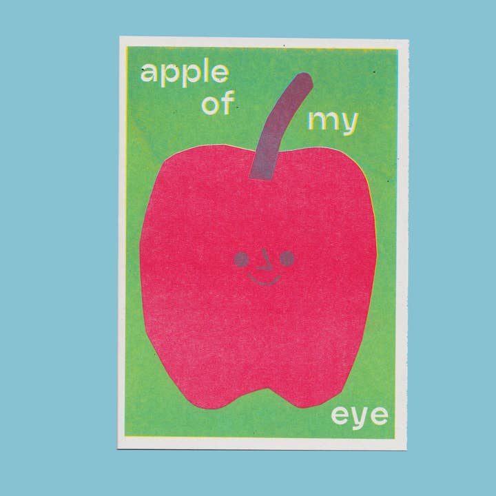 'Apple Of My Eye' Greetings Card for wholesale by Lizzie Lomax Illustration