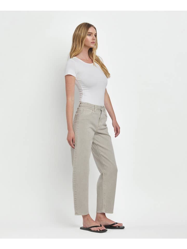 ROCK GREY SUPER HIGH RISE SLIM BARREL JEANS T6627RGR for wholesale on Faire6