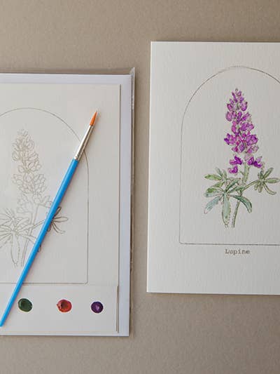 Kit d'aquarelle Lupin 5x7 pour la vente par Ashes & Arbor