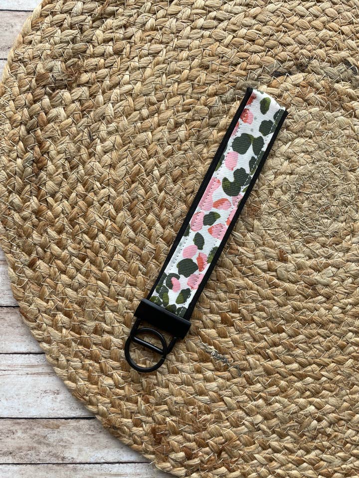 Pink and Green Keychain Wristlet for wholesale by Designs by Rachel Joy