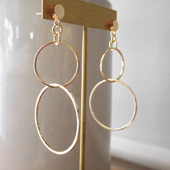 Gold intertwined hoop earrings for wholesale by Enchantments by Kathy Welsh