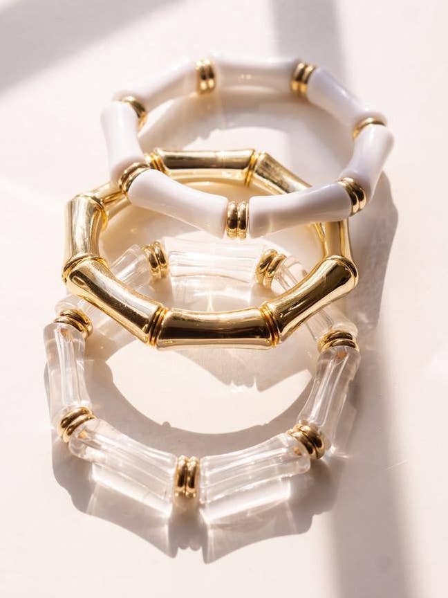 Logan - Bracelet en acrylique et bambou - WS pour la vente par Lisi Lerch