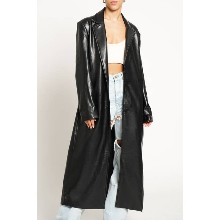Sans Souci - Wholesale Coat - Women's - LONG PU COAT