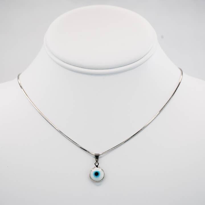 Loli - Wholesale Halskettinghanger - Klassieke verzilverde boze oog ketting4