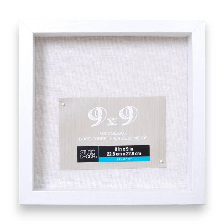 Guzel Handcrafts - Wholesale Picture Frame - White Belmont Shadow Box By Studio Décor® -- 9" x 9" Shadow Box -- Same Day Shipping!