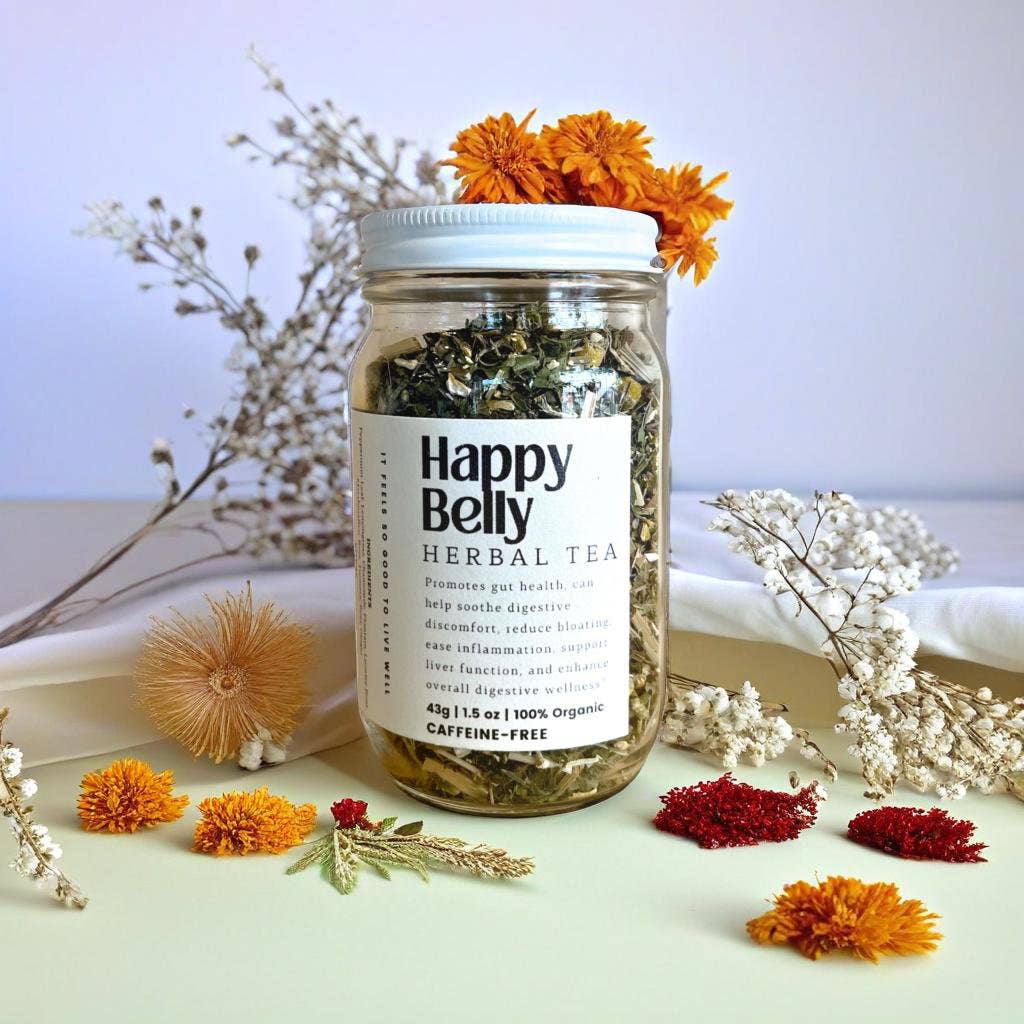 Daily Ritual Apothecary - Wholesale Loose Tea - Happy Belly Loose Leaf Herbal Tea | Glass Jar4