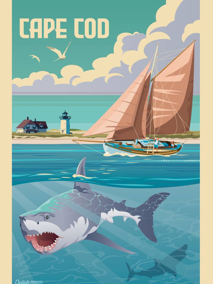 Postcard – Shark, Cape Cod for wholesale by 9 Rue Clementine