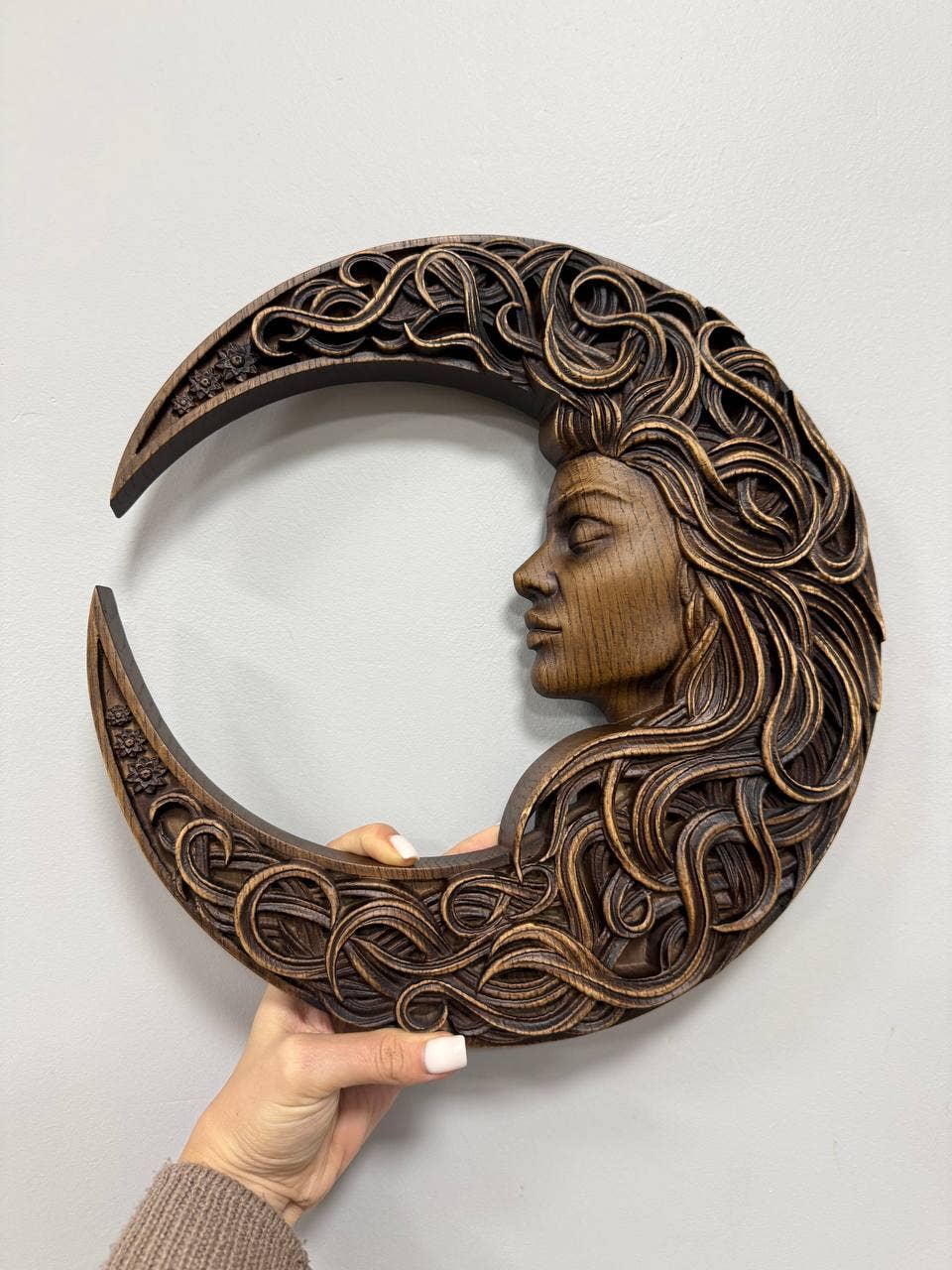 KozakWorkshop - Wholesale Wall Accent - Crescent Moon with Woman Face1