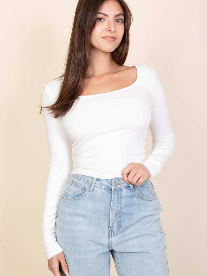 CAPELLA APPAREL - Wholesale Knit Top - Women's - Square Neck Long Sleeve Top20