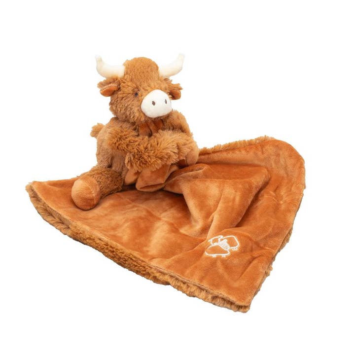 Longhorn Brown Cow Toy Soother Premium Soft Plush for wholesale by Jomanda US
