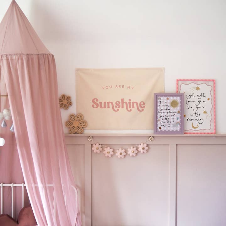 You Are My Sunshine Wall Hanging 50x70cm - more lettering colours available. for wholesale by Little M