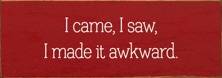 SAWDUST CITY - Wholesale Sign - I came, I saw, I made it awkward.4