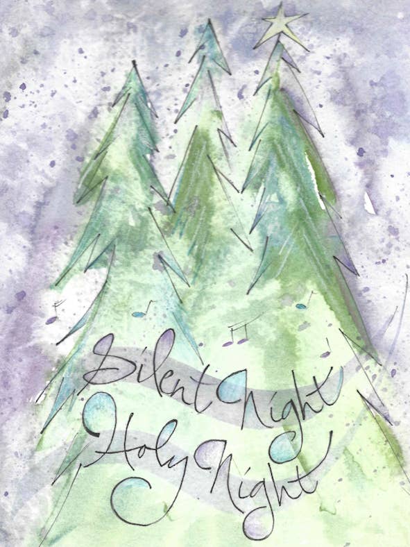 Carte de Noël Silent Night (single) pour la vente par Credo Designs LTD