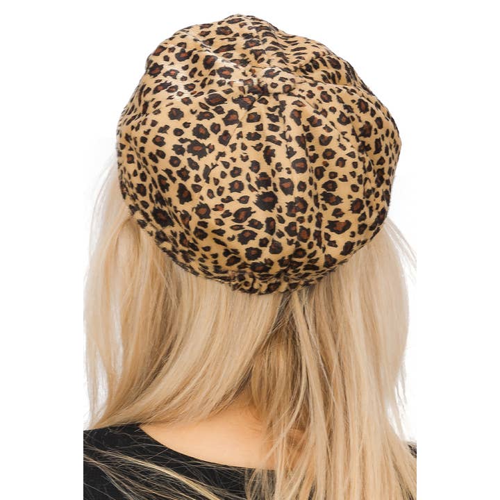 Cap Zone - Wholesale News boy/school boy hat – Women's - Exotic Leopard Brushed Cabby Newsboy Cap2