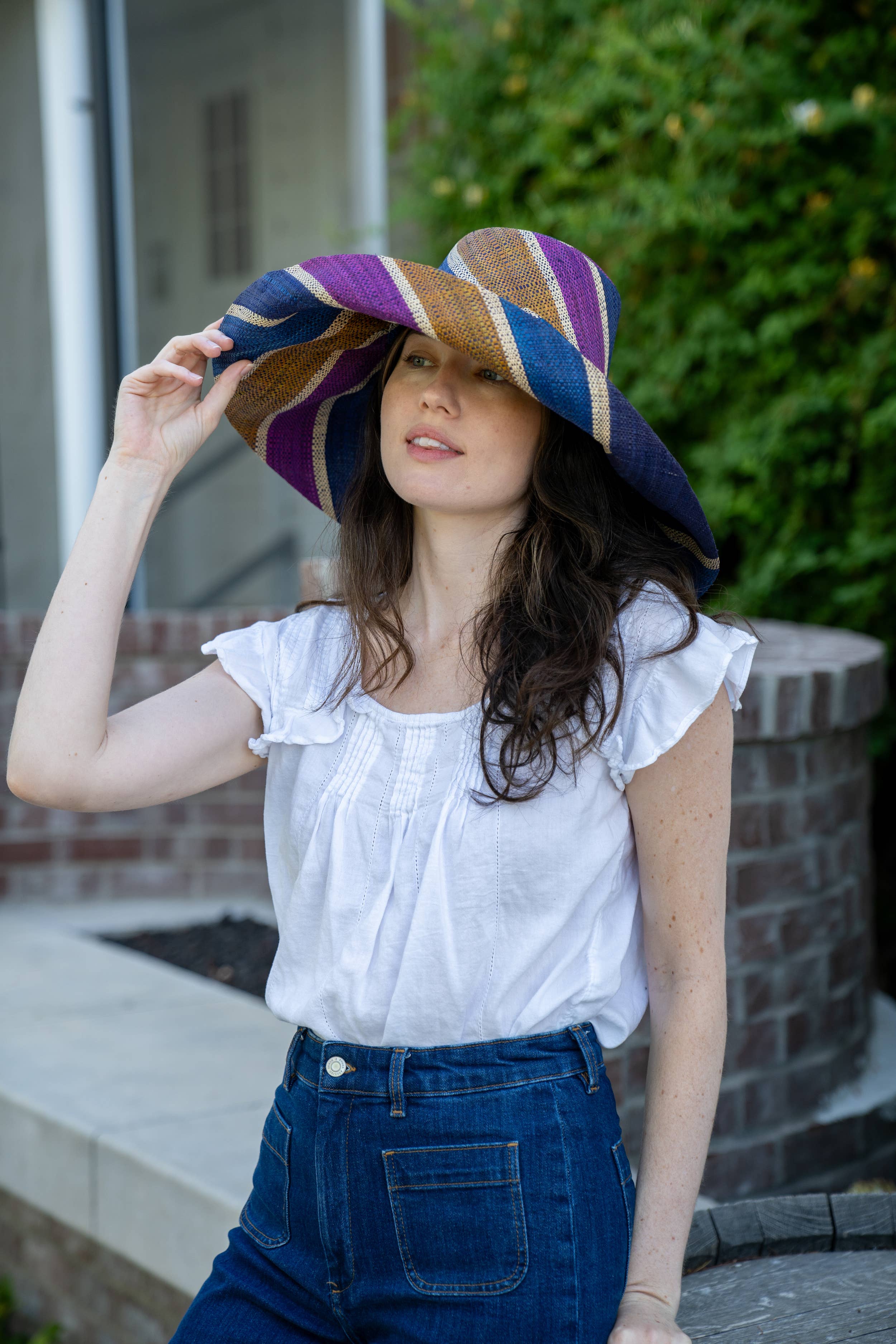 Shebobo - Vente Chapeau de paille – femme - Chapeaux de paille Shebobo Monica à larges bords rayés 13 cm et 18 cm pliables33