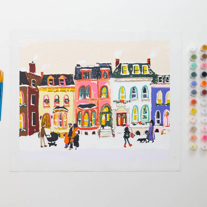 Holiday Townhomes by Nysha Lilly Paint by Numbers Deluxe for wholesale by paint anywhere