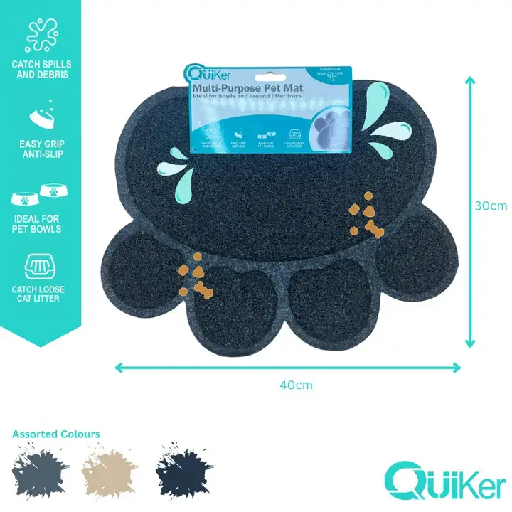 Quiker Pet Products – wholesale Pet food mat – Dog – Multi-Purpose Pet Place/Litter Mat - 18 Pack1