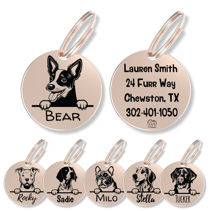 Gepersonaliseerde hondenpenning (Rat Terrier) voor wholesale door PawFurEver