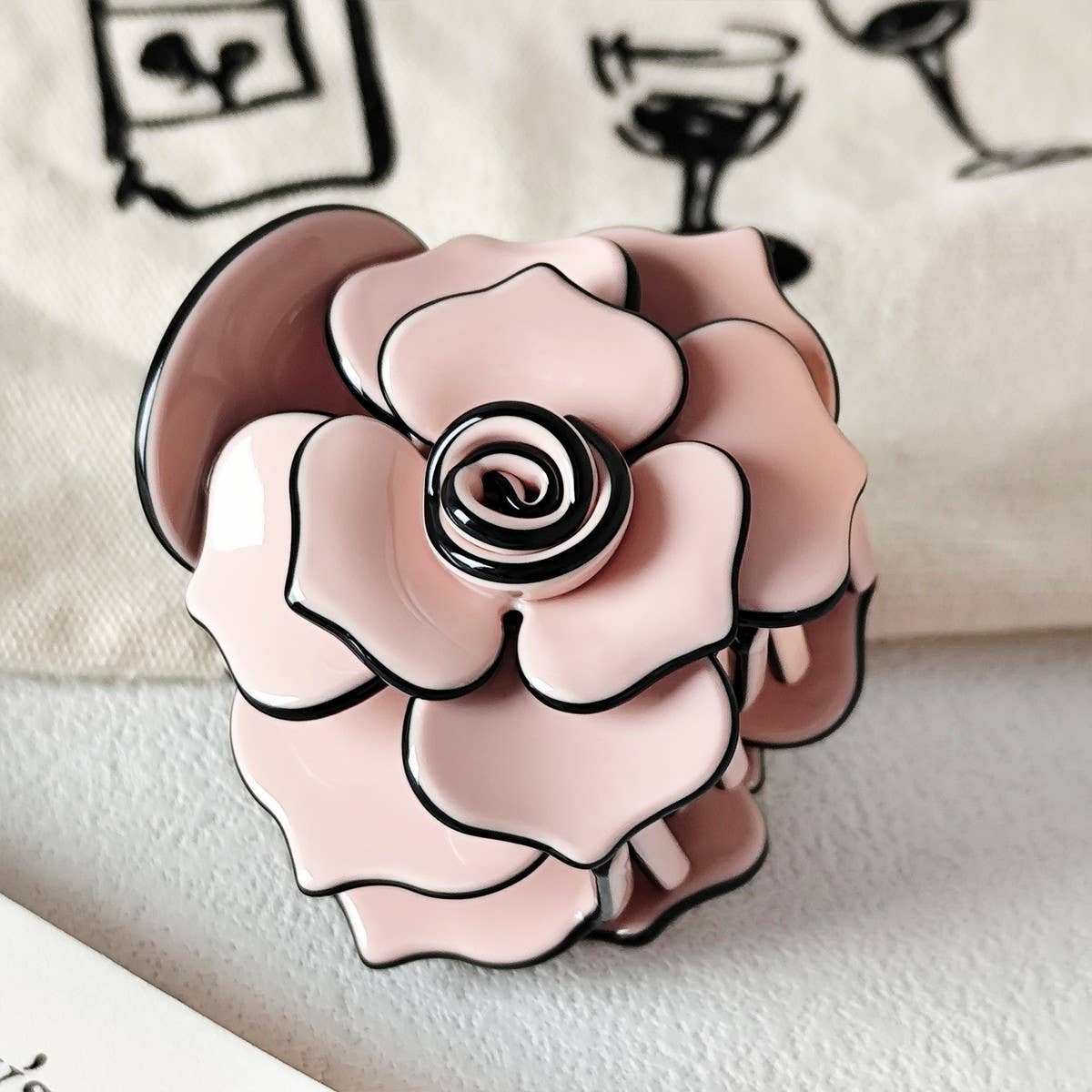 ACCITY - Wholesale Hair Clip - Women's - Rose Acetate Hair Clip - Sweet and Elegant_CWAHA071922