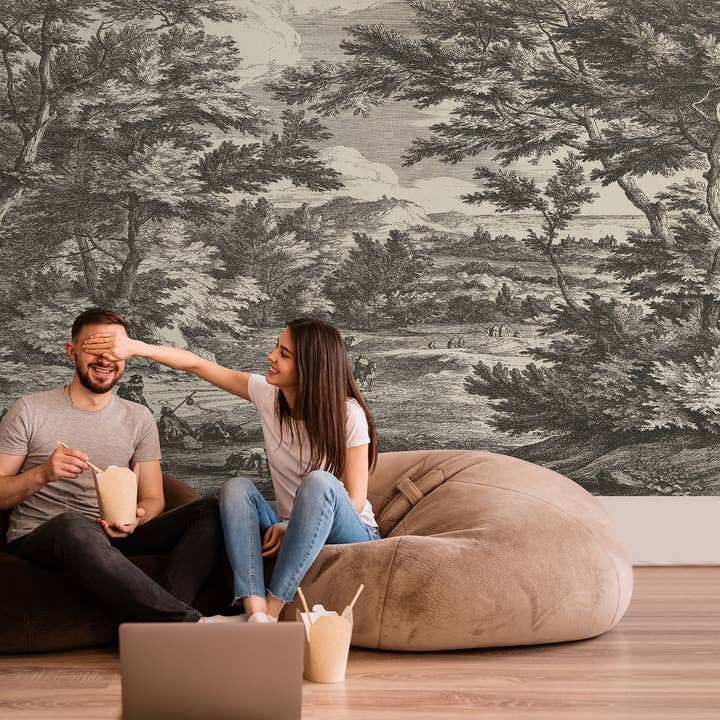 SimurgWallArts - Wholesale Wallpaper - Rustic Forest Wallpaper Mural: Vintage Peel and Stick Mural1