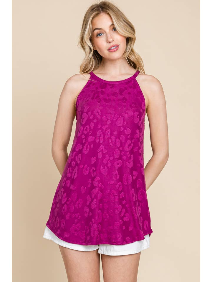 BOMBOM - Wholesale Tunic - Women's - TA2098 ANIMAL TEXTURED PATTERN SLEEVELESS TOP2