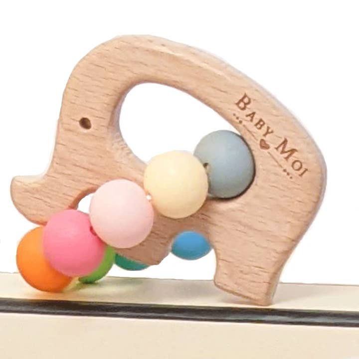 Elephant Teething Ring Baby Sensory Toy Silicon Beads for wholesale by Gifting Studio Ltd