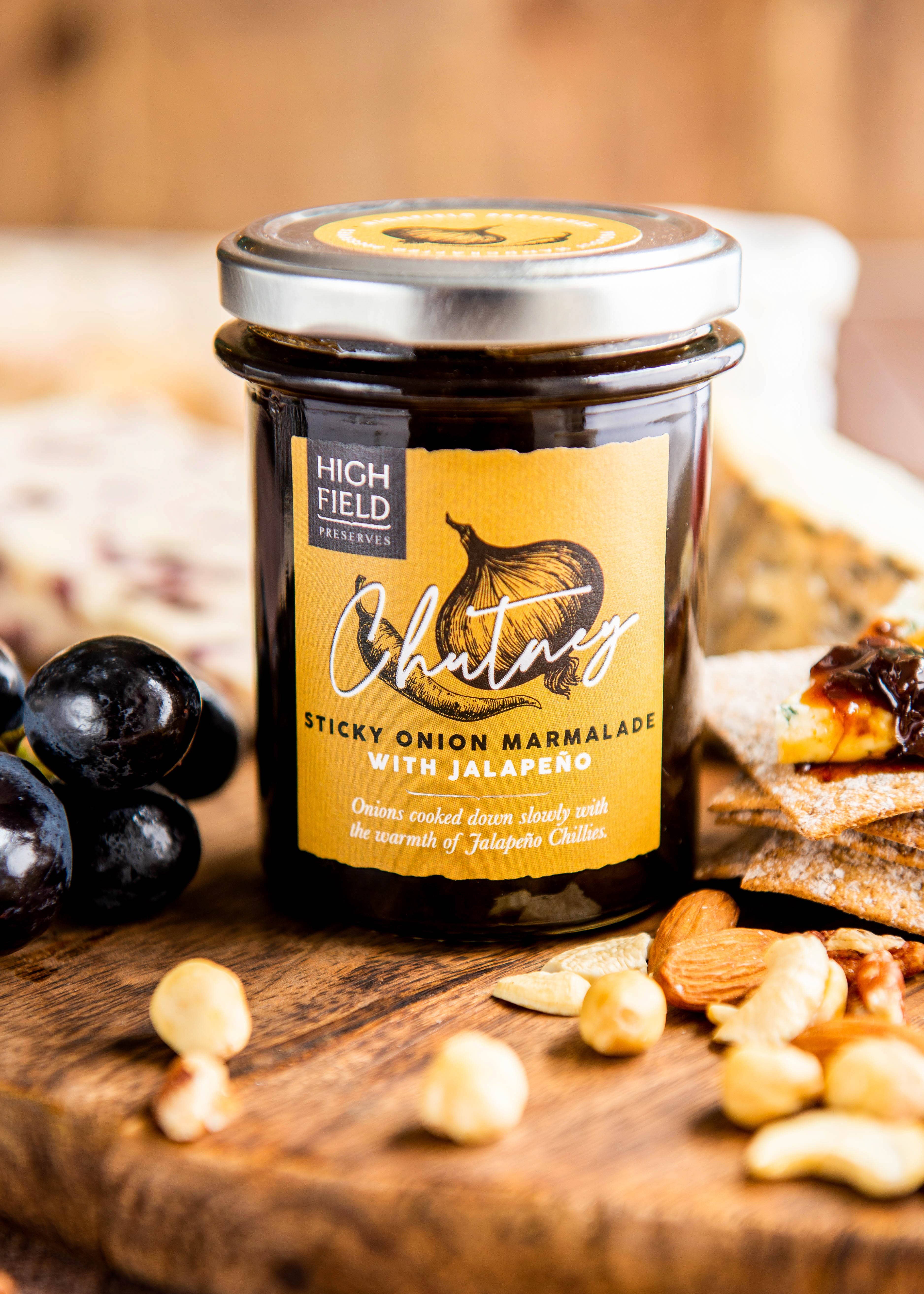 Highfield Preserves - Vente Chutneys - Marmelade d'oignons collants au jalapeno 220g2