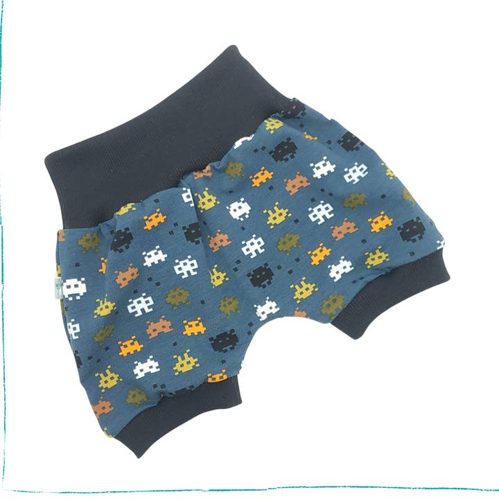 Space Invaders Organic Cotton Shorts for wholesale by Marabout, bout d'ficelle