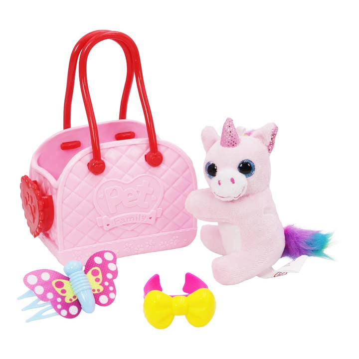 ASSORTED Unicorn Pony Stuffed Toy Carry Bag - 12 Pcs for wholesale on Faire8