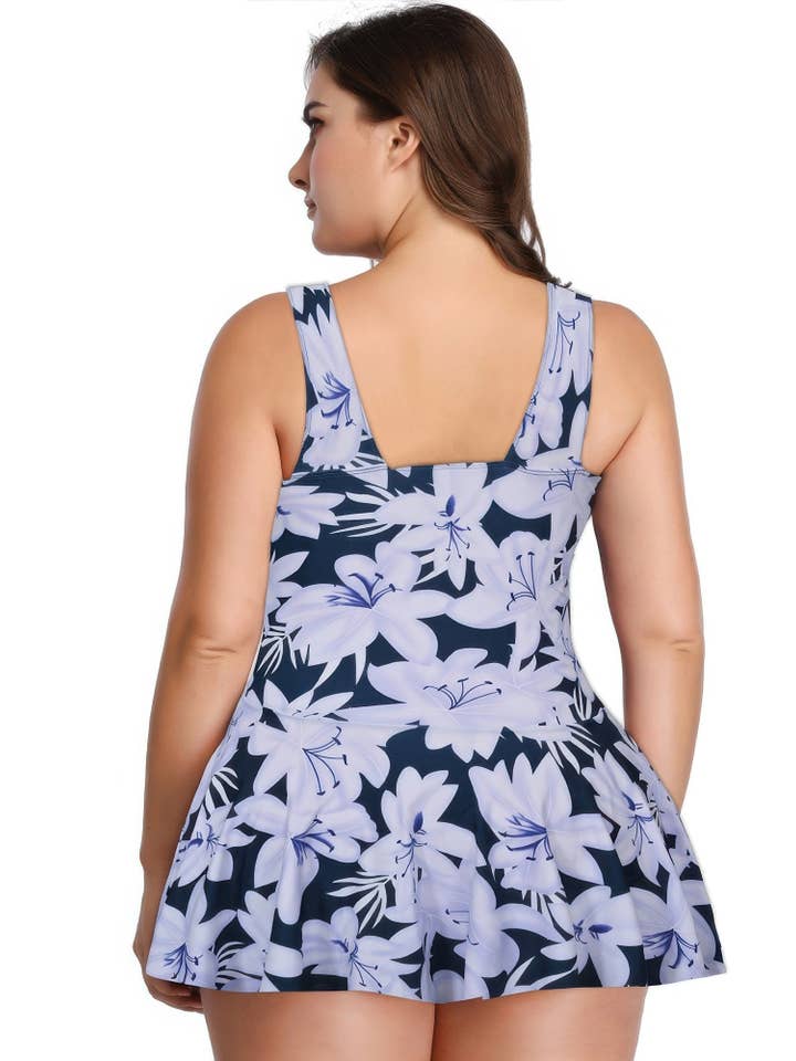 CC Wholesale Clothing - Wholesale One Piece Swimsuit - Women's - Plus Size Solid Ruffle V Neck Fit Swimsuits8