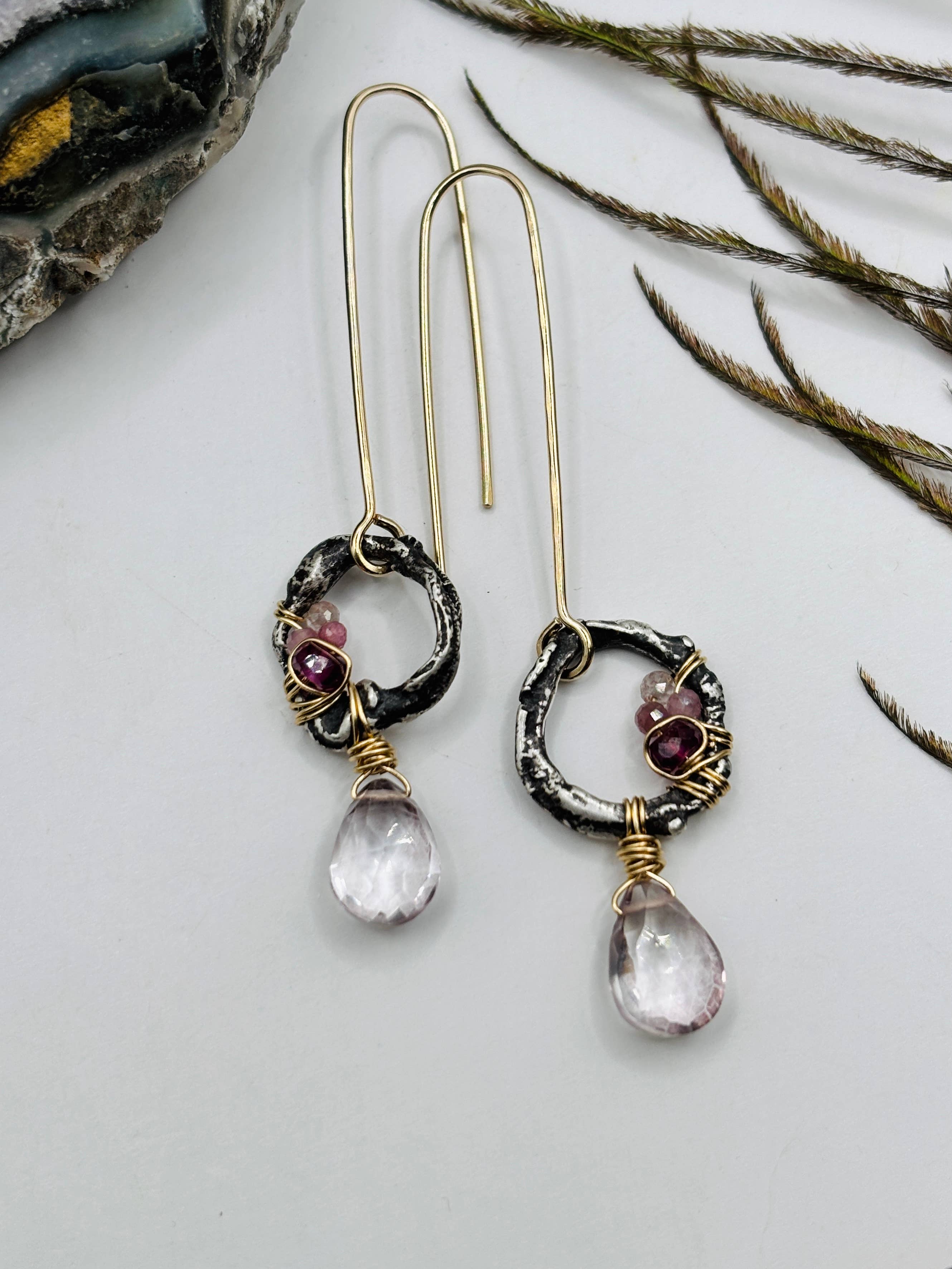 Rachel Renee Jewelry - Wholesale Dangle Earrings - TERRA Freeform Molten Geode Earrings4