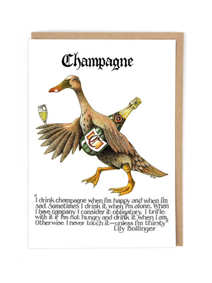 CHAMPAGNE for wholesale by Cath Tate Cards