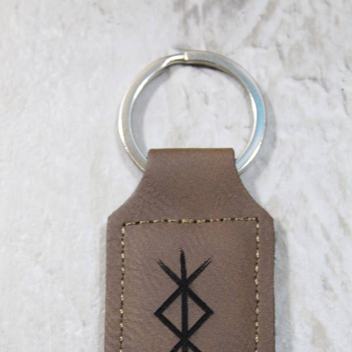 Protection // Brn-Leather Keychain for wholesale by Raven Design