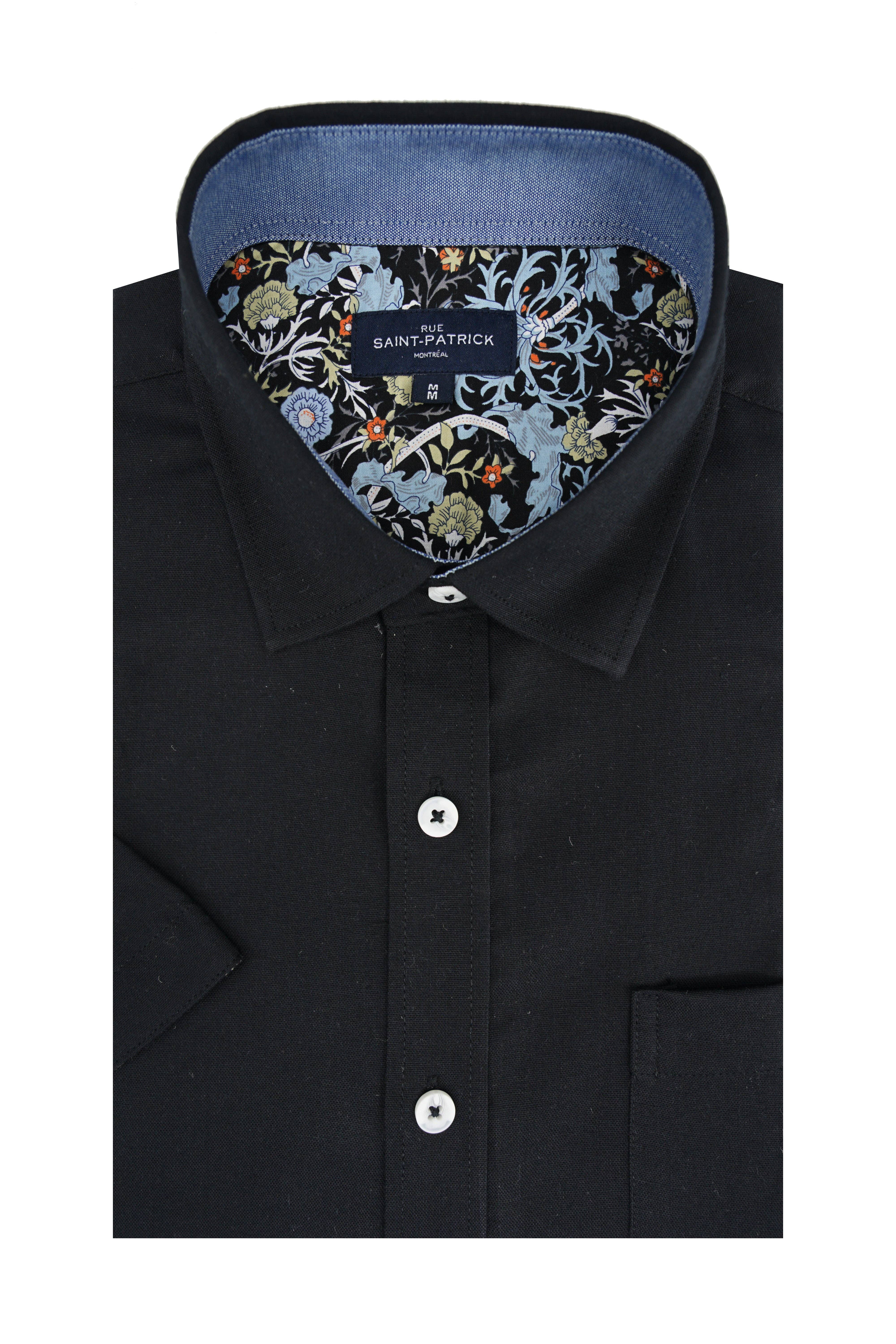 Rue Saint-Patrick - Vendita all'ingrosso Camicia button down - Uomo - Camicia a maniche corte Acapulco Stretch Easy-Care nera0