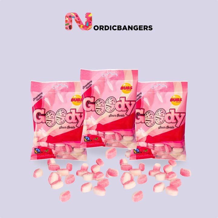 Nordicbangers - Swedish Candy Supply - Wholesale Gummy - Bubs Strawberry & Vanilla Goodie – 90g Swedish Vegan Candy3