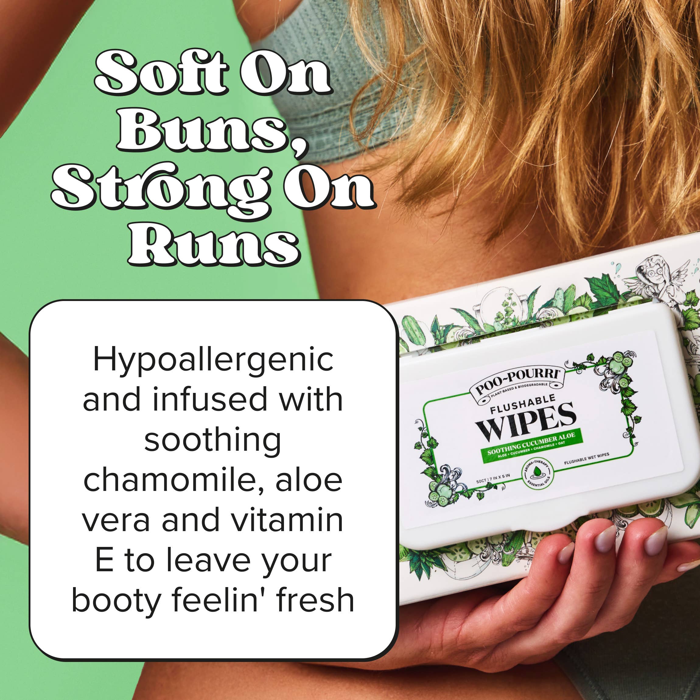 ~Pourri - Wholesale Face & Body Wipes - Poo~Pouri Cucumber & Aloe Poo~Pourri Flushable Wipes 50ct2